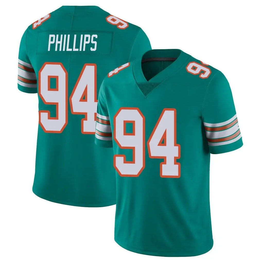 M.Dolphins #94 Jordan Phillips Player Aqua Limited Alternate Vapor Untouchable Home Game Ldoa Stitched Jerseys