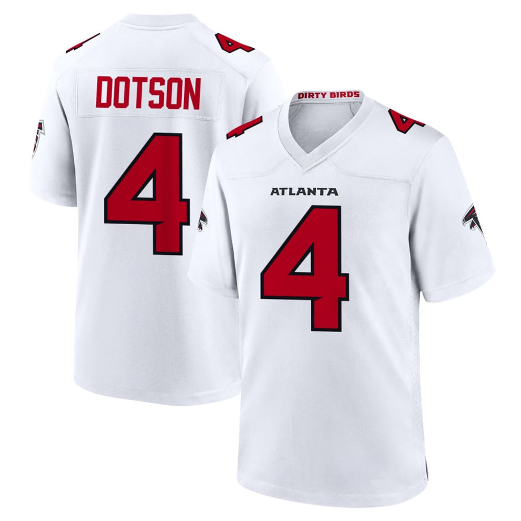 A.Falcons #4 Jahan Dotson Player White Team Color Home Game Ldoa Stitched Jerseys