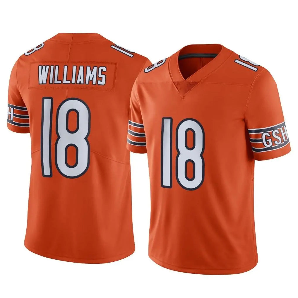 C.Bears #18 Caleb Williams Player Orange Alternate Vapor Limited Home Game Ldoa Stitched Jerseys