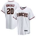 A.Diamondbacks #20 Luis Gonzalez Player White Home Game Ldoa Stitched Jerseys