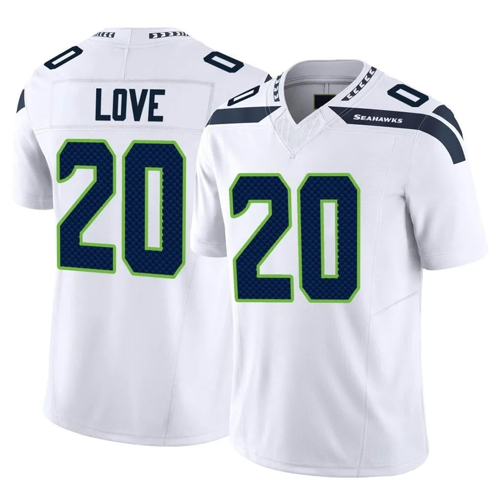 S.Seahawks #20 Julian Love Player White Limited Vapor F.U.S.E. Home Game Ldoa Stitched Jerseys