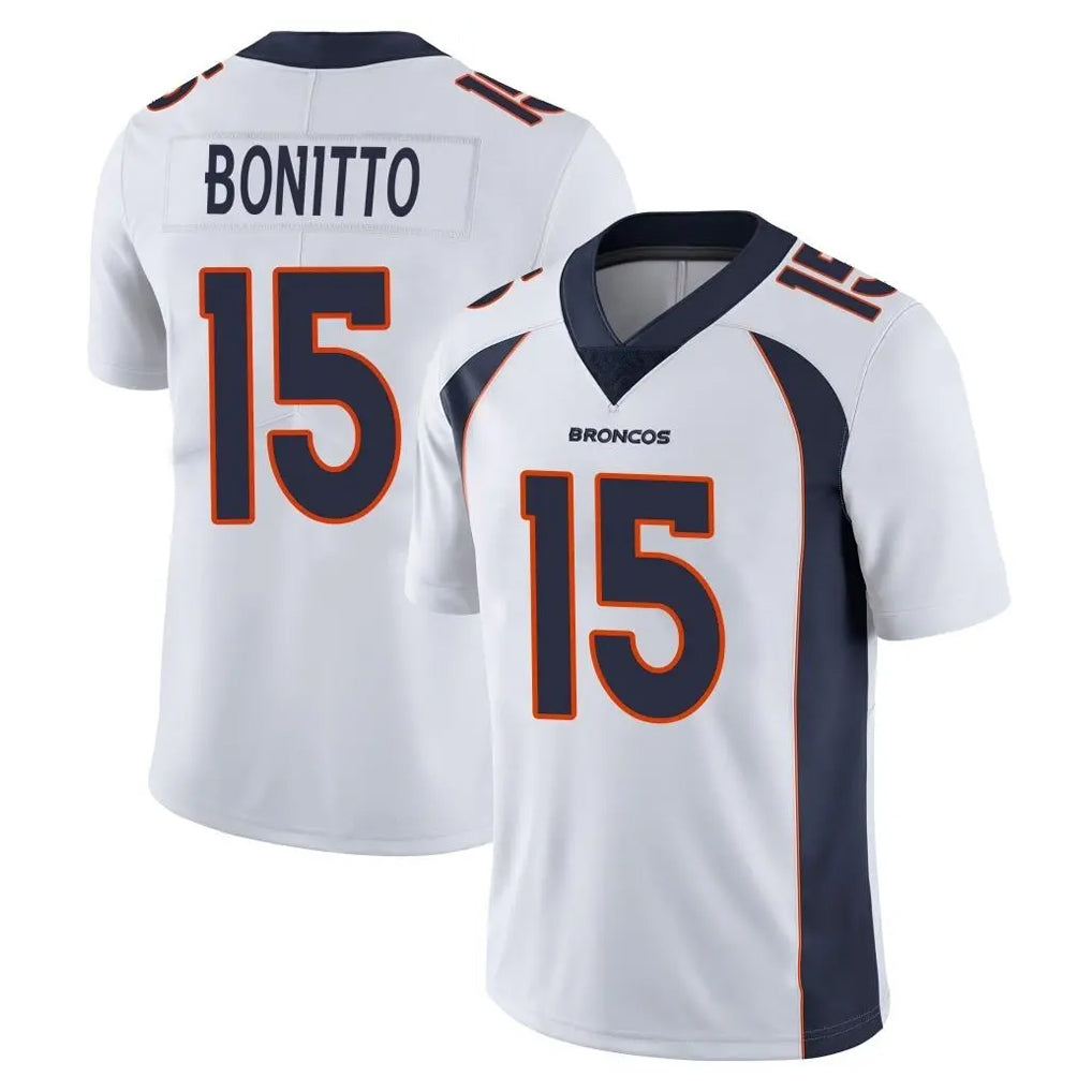 D.Broncos #15 Nik Bonitto Player White Vapor Untouchable Limited Home Game Ldoa Stitched Jerseys