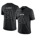 S.Seahawks #20 Julian Love Player Black Limited Reflective Home Game Ldoa Stitched Jerseys