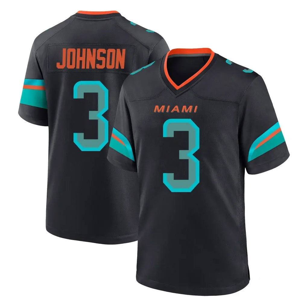 M.Dolphins #3 Chris Johnson Player Black Pitch Rivalries Collection Home Game Ldoa Stitched Jerseys