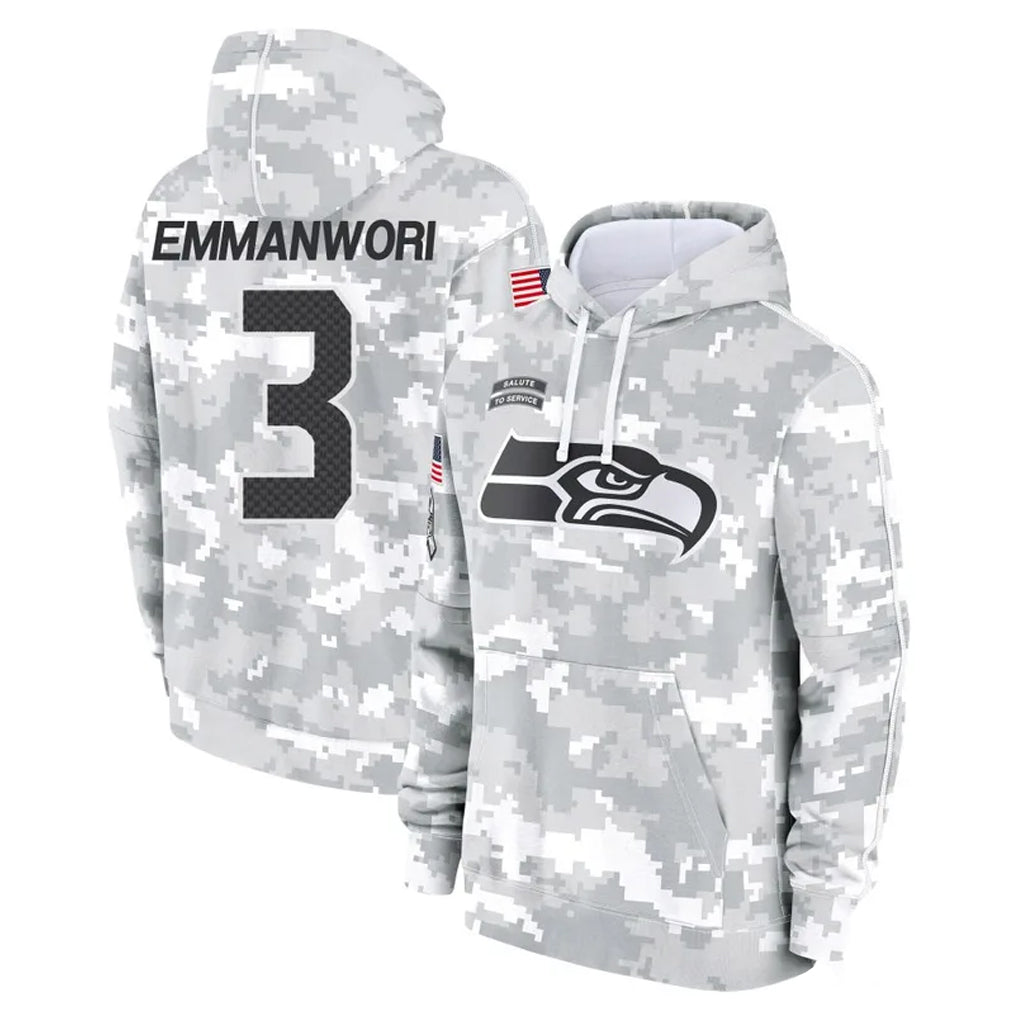 S.Seahawks #3 Nick Emmanwori Player Arctic Camo Limited Salute to Service Pullover Hoodies Game Ldoa Stitched Jerseys