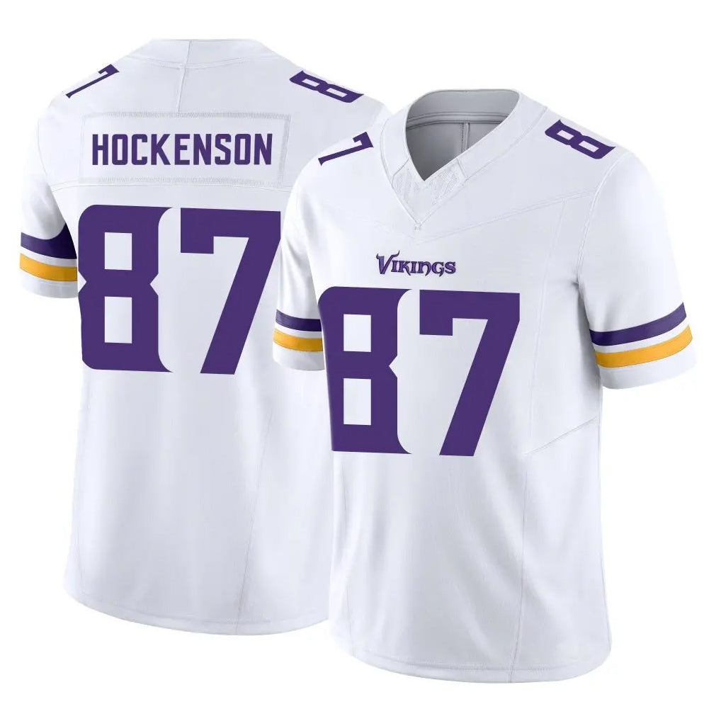 M.Vikings #87 T.J. Hockenson Player White Limited Vapor F.U.S.E. Home Game Ldoa Stitched Jerseys