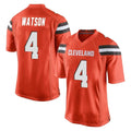 C.Browns #4 Deshaun Watson Player Orange Home Game Ldoa Stitched Jerseys