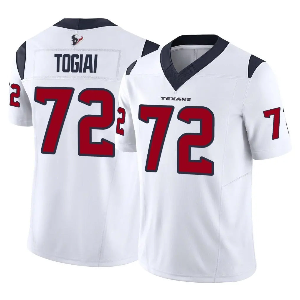 H.Texans #72 Tommy Togiai Player White Limited Vapor F.U.S.E. Home Game Ldoa Stitched Jerseys