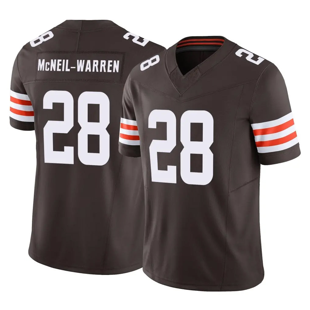 C.Browns #28 Emmanuel McNeil-Warren Player Brown Vapor F.U.S.E. Limited Home Game Ldoa Stitched Jerseys