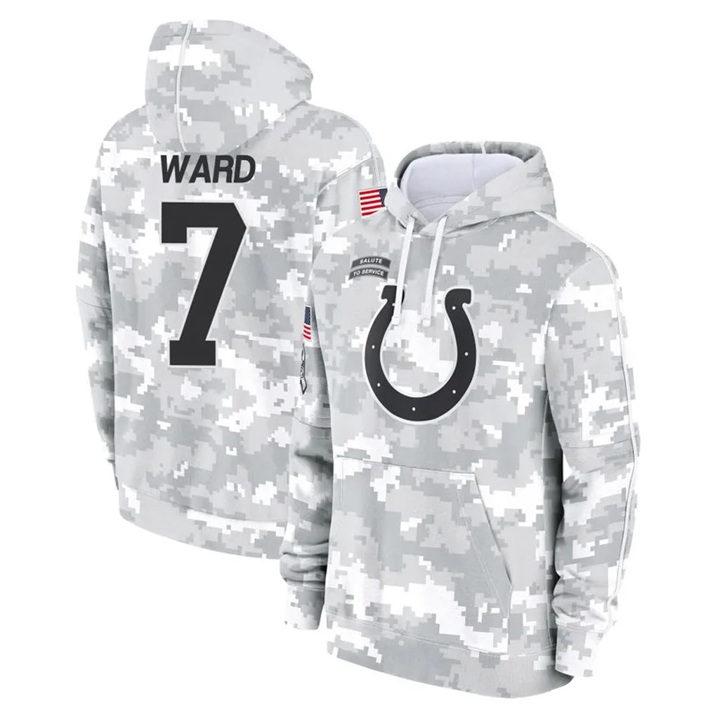 IN.Colts #7 Charvarius Ward Sr. Player Arctic Camo Salute to Service Hoodies Limited Game Ldoa Stitched Jerseys