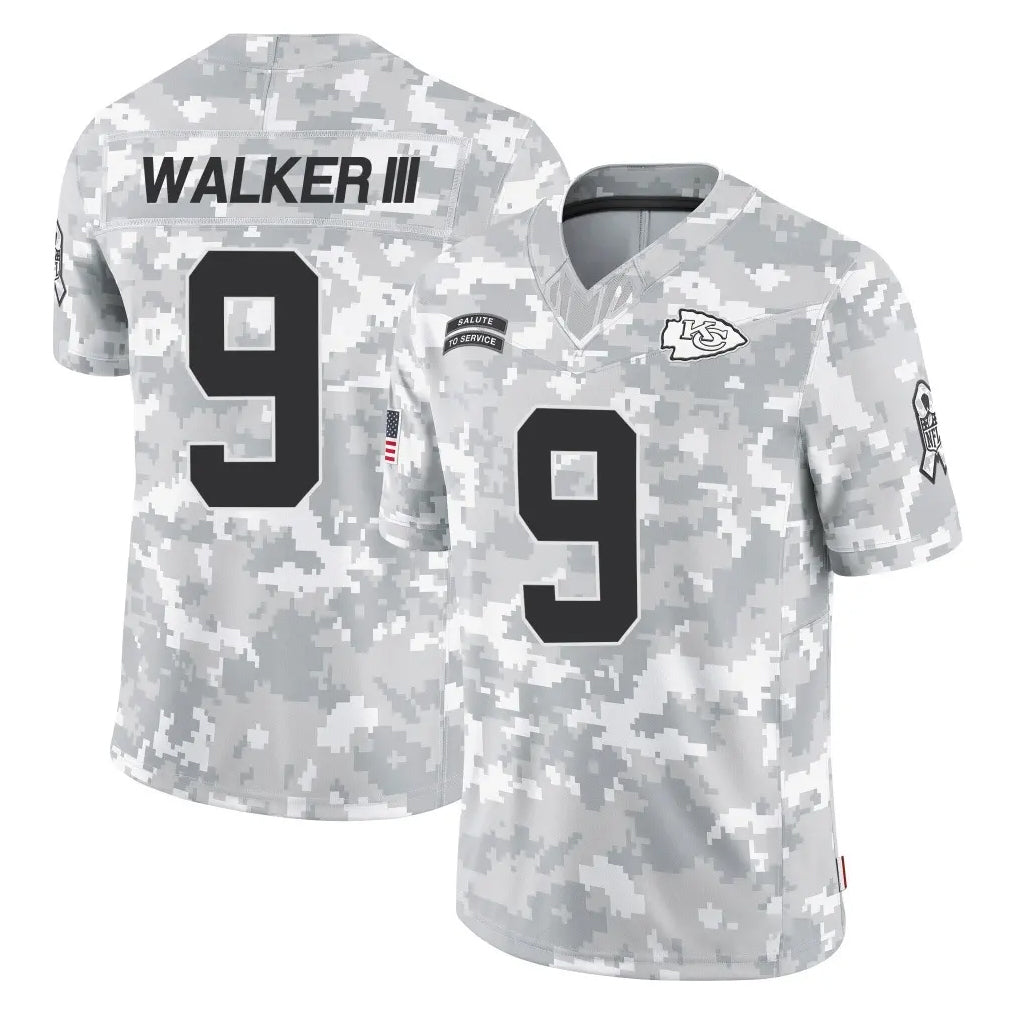 KC.Chiefs #9 Kenneth Walker III Player Arctic Camo Salute To Service Limited Game Ldoa Stitched Jerseys