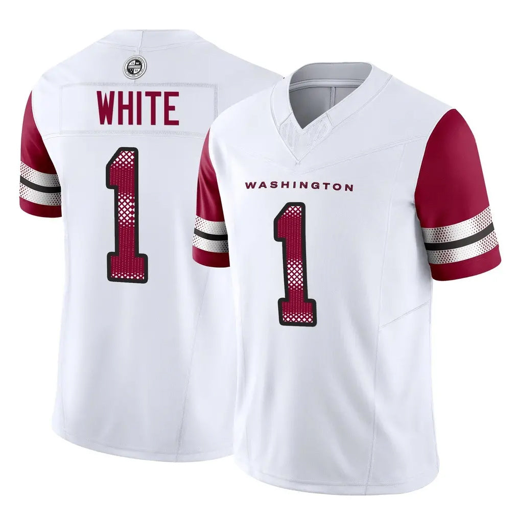 W.Commanders #1 Rachaad White Player White Vapor F.U.S.E. Limited Home Game Ldoa Stitched Jerseys