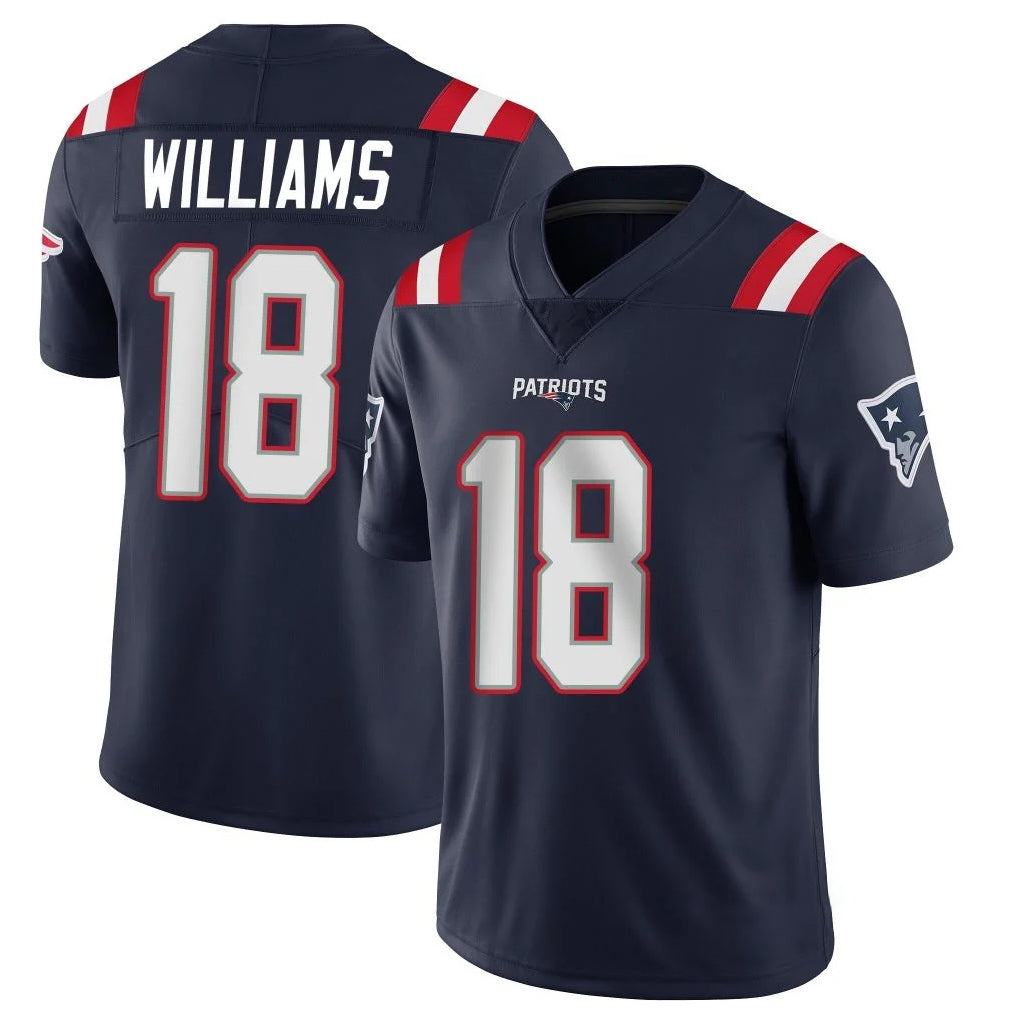 NE.Patriots #18 Kyle Williams Player Navy Vapor Untouchable Home Game Ldoa Stitched Jerseys