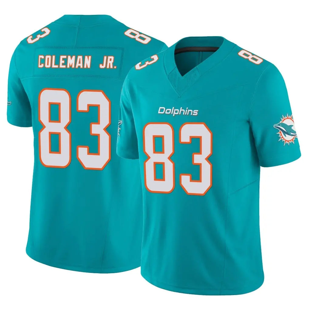 M.Dolphins #83 Kevin Coleman Jr. Player Aqua Limited Vapor F.U.S.E. Home Game Ldoa Stitched Jerseys
