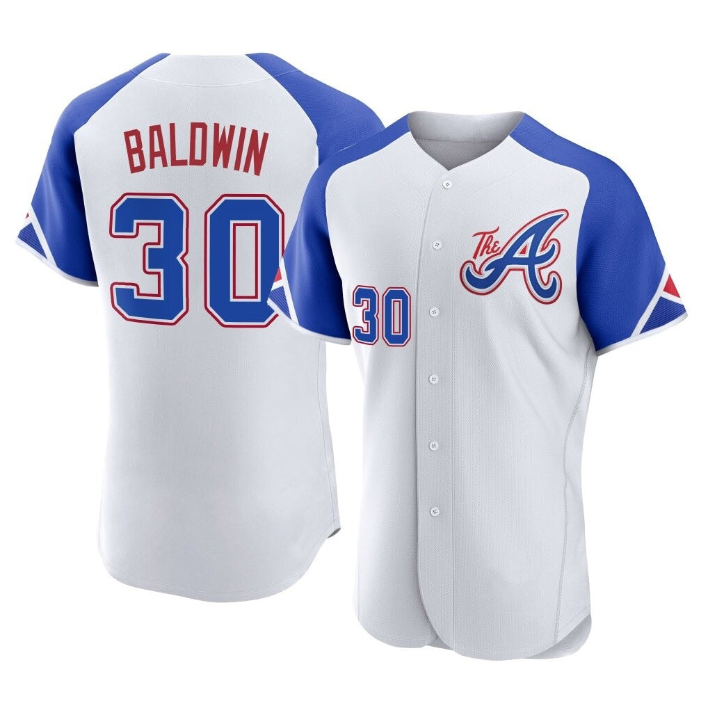 A.Braves #30 Drake Baldwin Player White City Connect Limited Elite Home Game Ldoa Stitched Jerseys