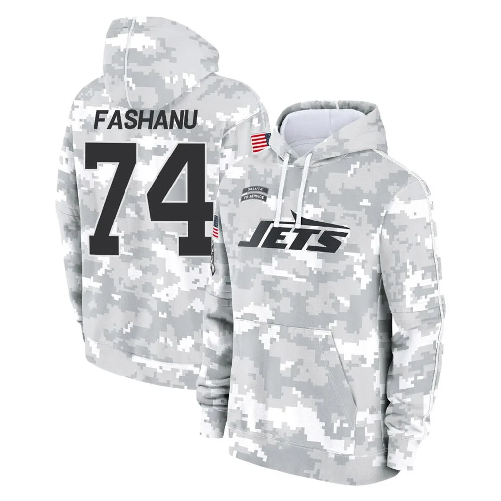 NY.Jets #74 Olu Fashanu Player Arctic Camo Salute to Service Pullover Hoodies Limited Game Ldoa Stitched Jerseys