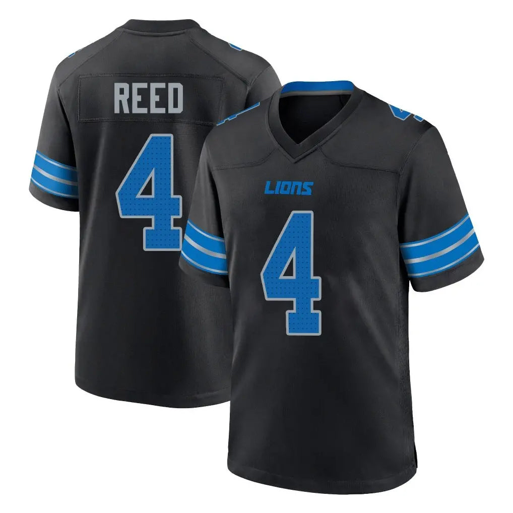 D.Lions #4 D.J. Reed Player Black Alternate Home Game Ldoa Stitched Jerseys