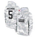 C.Browns #5 Quincy Williams Player Arctic Camo Salute to Service Hoodies Limited Game Ldoa Stitched Jerseys