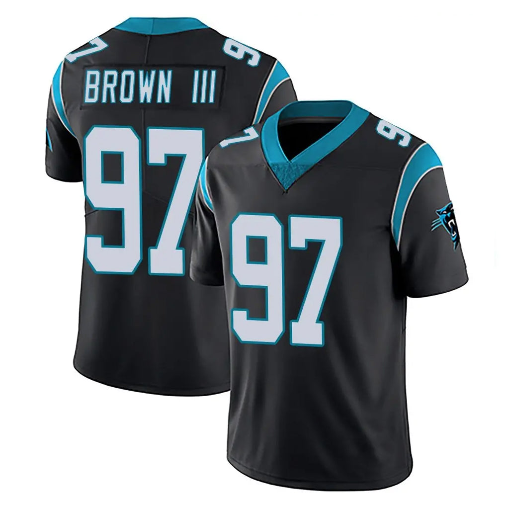 C.Panthers #97 Bobby Brown III Player Black Vapor Untouchable Limited Game Ldoa Stitched Jerseys