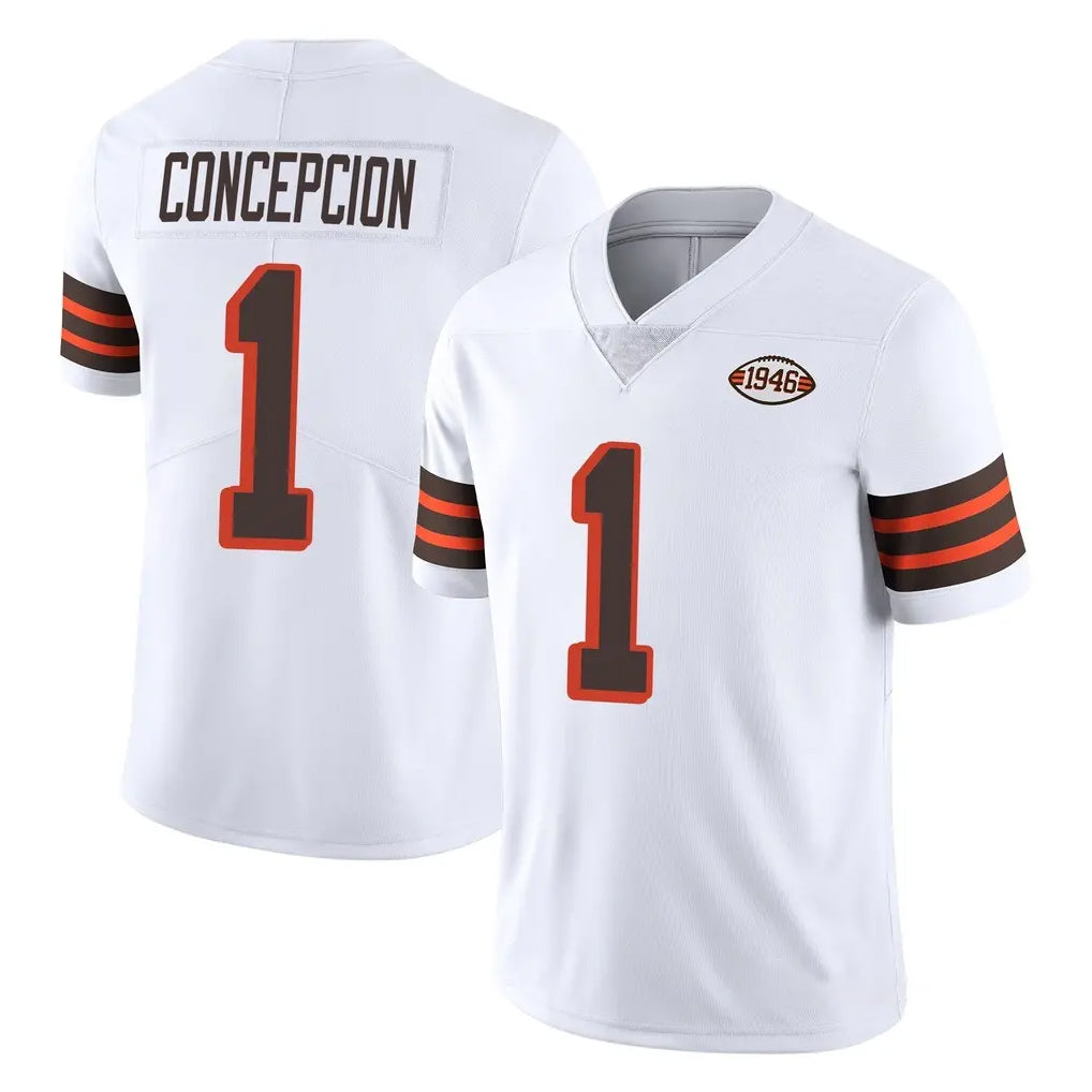 C.Browns #1 KC Concepcion Player White Limited  Vapor 1946 Collection Alternate Game Ldoa Stitched Jerseys