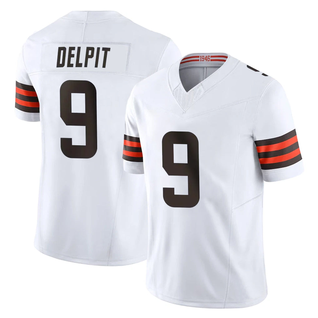 C.Browns #9 Grant Delpit Player White Vapor F.U.S.E. Limited Home Game Ldoa Stitched Jerseys