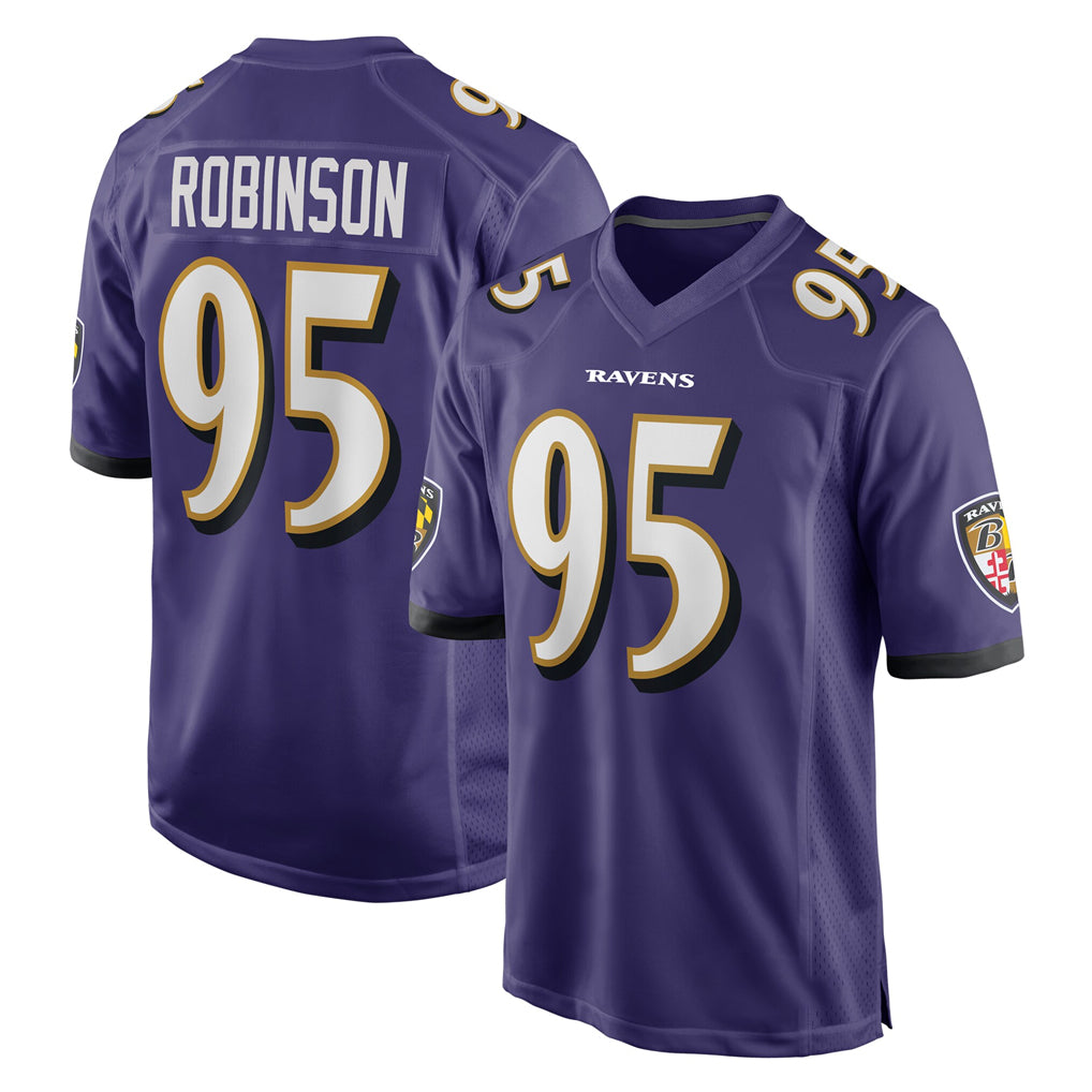 B.Ravens #95 Tavius Robinson Player Purple Home Game Ldoa Stitched Jerseys