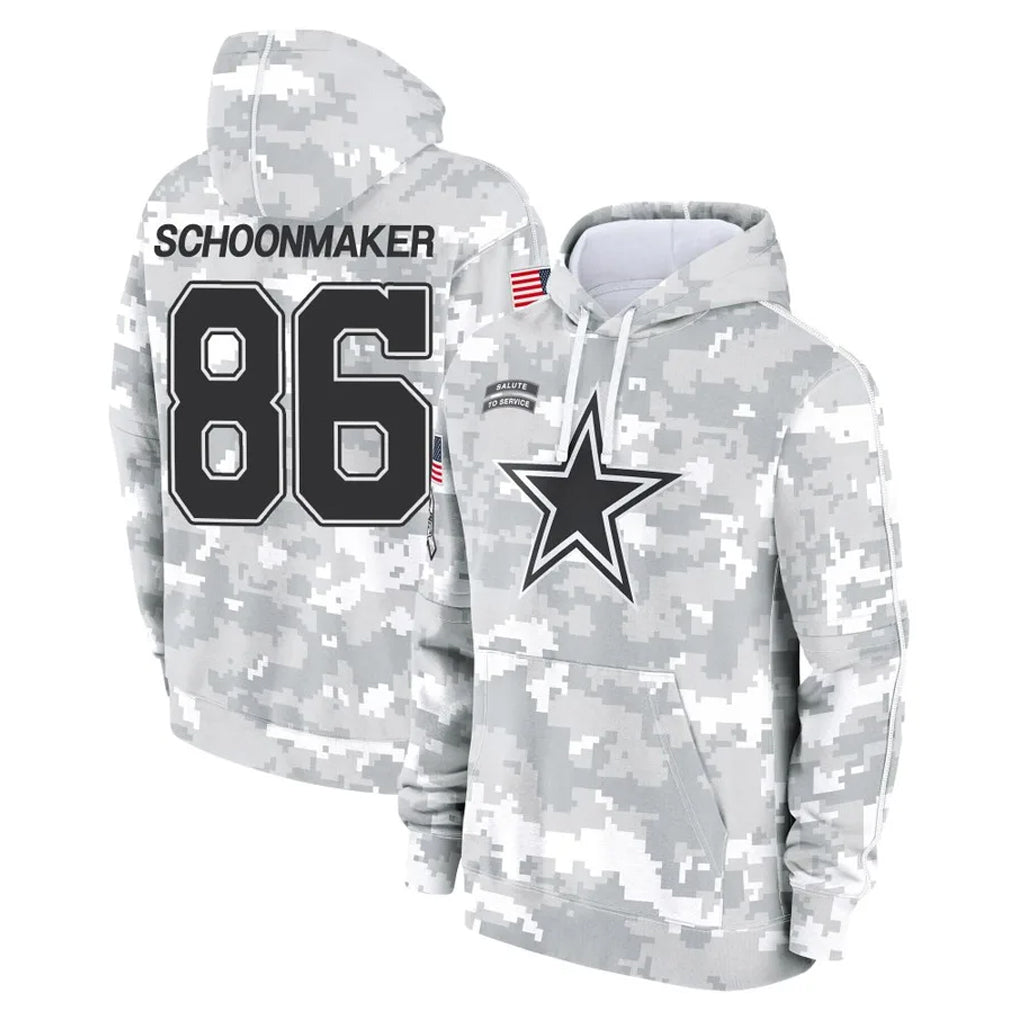 D.Cowboys #86 Luke Schoonmaker Player Arctic Camo Salute to Service Hoodies Limited Game Kdoa Stitched Jerseys