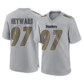 P.Steelers #97 Cameron Heyward Player Gray Atmosphere Fashion Home Game Ldoa Stitched Jerseys