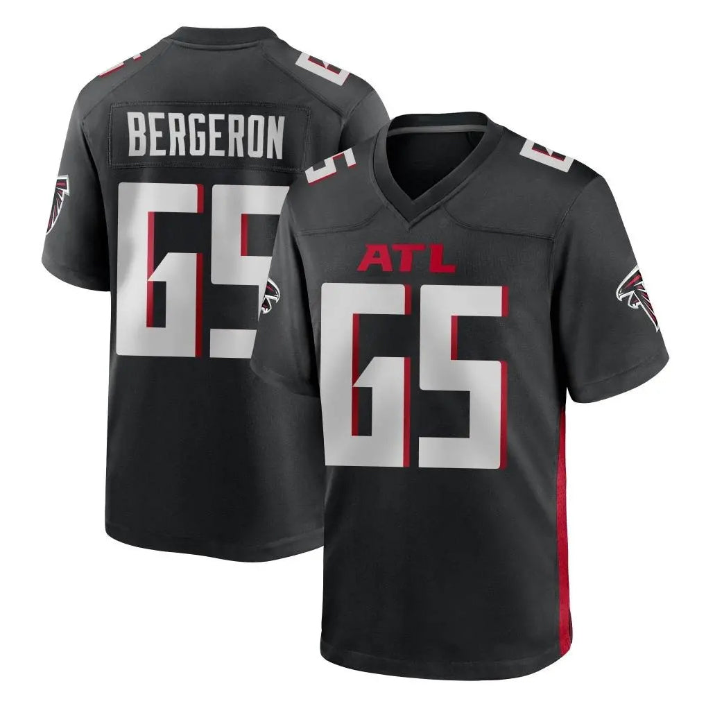 A.Falcons #65 Matthew Bergeron Player Black Home Game Ldoa Stitched Jerseys