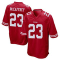 SF.49ers #23 Christian McCaffrey Player Red Home Game Ldoa Stitched Jerseys