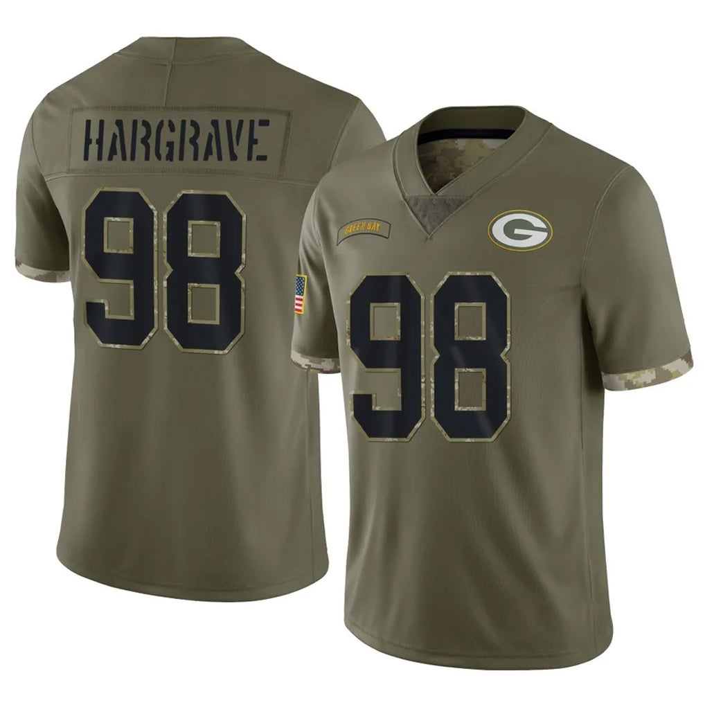 GB.Packers #98 Javon Hargrave Player Olive Salute To Service Limited Ldoa Stitched Jerseys