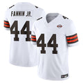 C.Browns #44 Harold Fannin Jr. Player White Vapor F.U.S.E. Limited Home Game Ldoa Stitched Jerseys