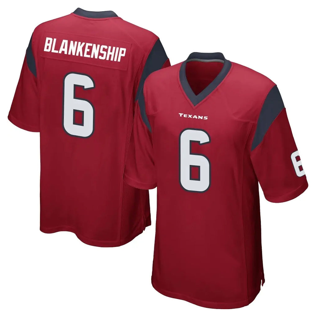 H.Texans #6 Reed Blankenship Player Red Home Game Ldoa Stitched Jerseys