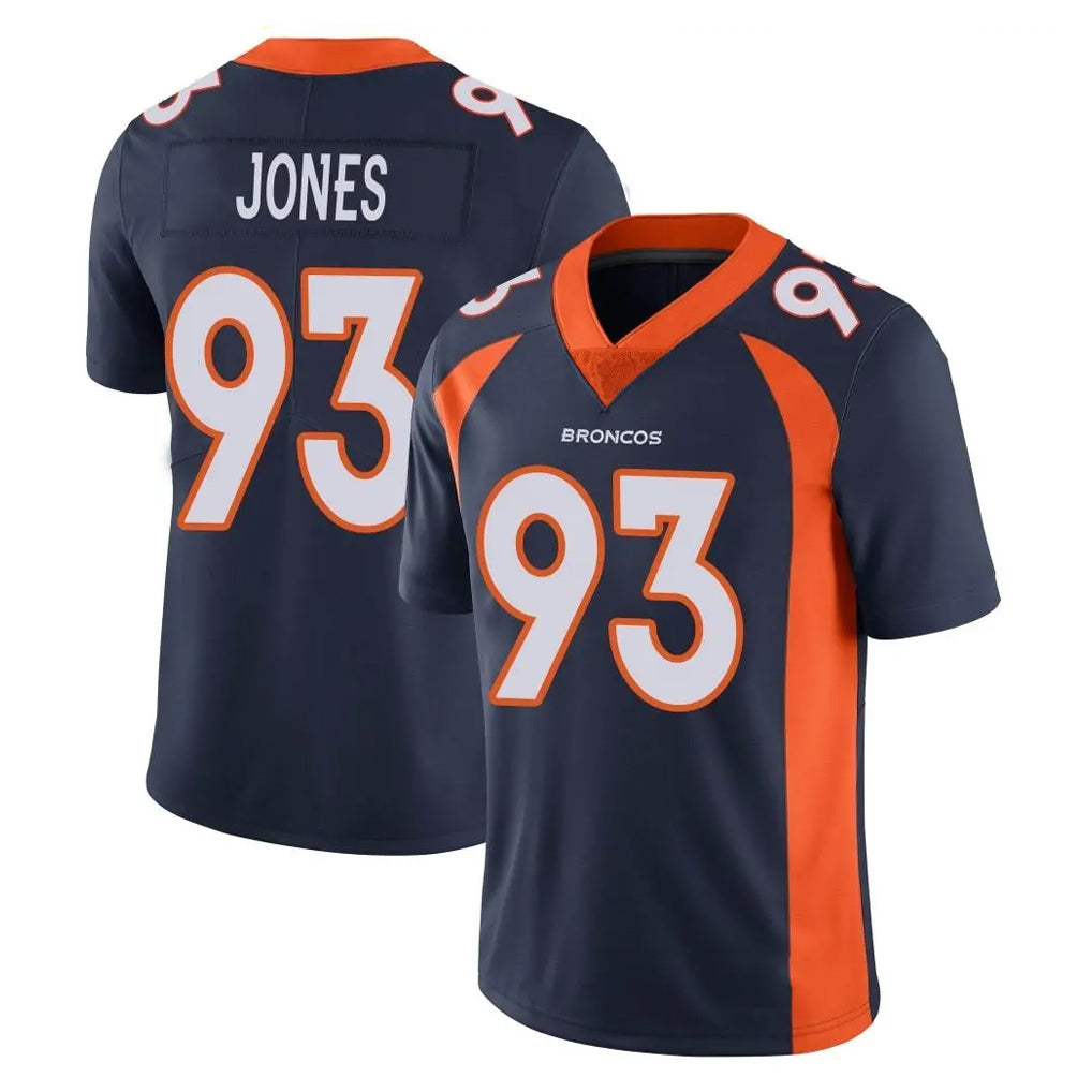 D.Broncos #93 D.J. Jones Player Navy Vapor Untouchable Limited Game Ldoa Stitched Jerseys