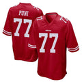 SF.49ers #77 Dominick Puni Player Red Home Game Ldoa Stitched Jerseys