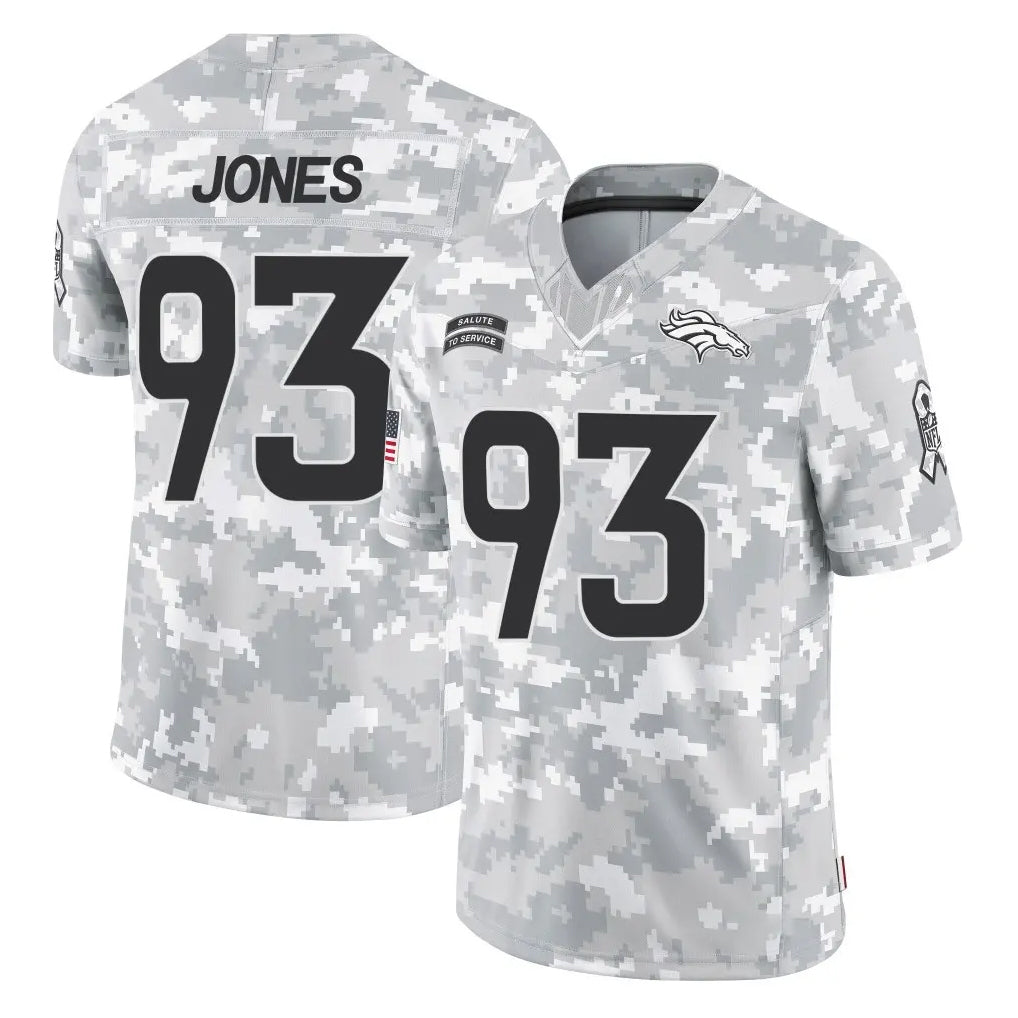 D.Broncos #93 D.J. Jones Player Arctic Camo Salute To Service Limited Ldoa Stitched Jerseys