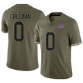 B.Bills #0 Keon Coleman Player Olive Salute To Service Ldoa Stitched Jerseys