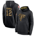 A.Falcons #12 Avieon Terrell Player Black Salute to Service Limited Black Hoodie Ldoa Stitched Jerseys