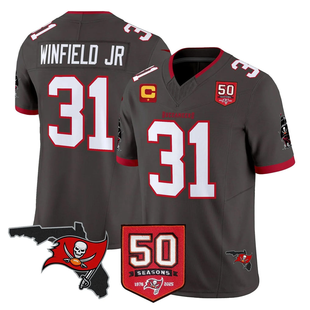 TB.Buccaneers #31 Antoine Winfield Jr. Player Pewter Limited 2026 Season Vapor F.U.S.E. Home Game Ldoa Stitched Jerseys