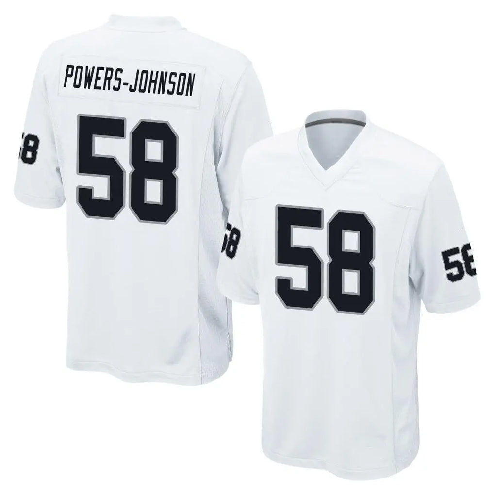 LV.Raiders #58 Jackson Powers-Johnson Player White Home Game Ldoa Stitched Jerseys