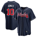 A.Braves #10 Chipper Jones Player Navy Home Game Ldoa Stitched Jerseys