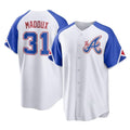 A.Braves #31 Greg Maddux Player White City Connect Home Game Ldoa Stitched Jerseys