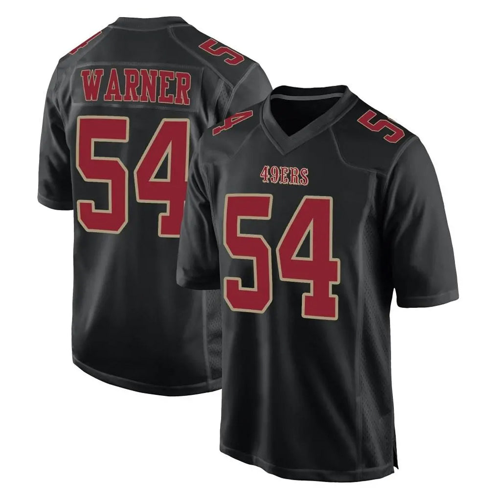 SF.49ers #54 Fred Warner Player Black Fashion Home Game Ldoa Stitched Jerseys
