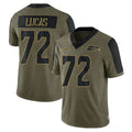S.Seahawks #72 Abraham Lucas Player Olive Salute To Service Limited Game Ldoa Stitched Jerseys