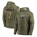 J.Jaguars #7 Brian Thomas Jr. Player Olive Salute to Service Pullover Hoodies Home Game Ldoa Stitched Jerseys