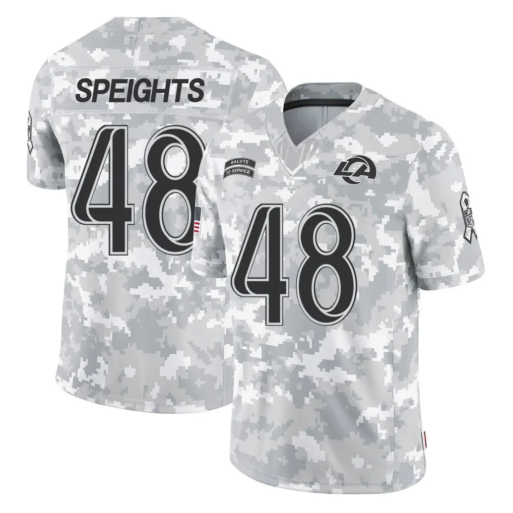 LA.Rams #48 Omar Speights Player Arctic Camo Salute To Service Limited Game Ldoa Stitched Jerseys