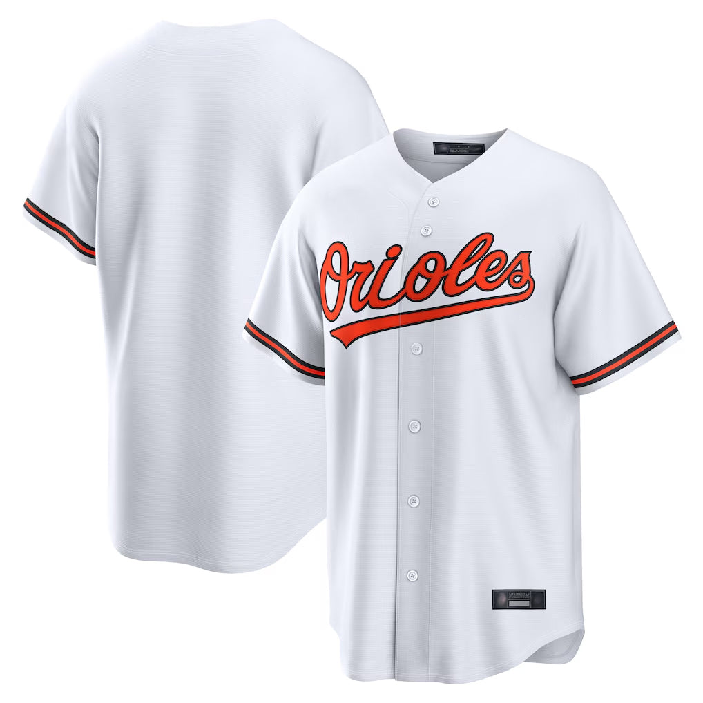 B.Orioles Blank Player White Home Game Ldoa Stitched Jerseys