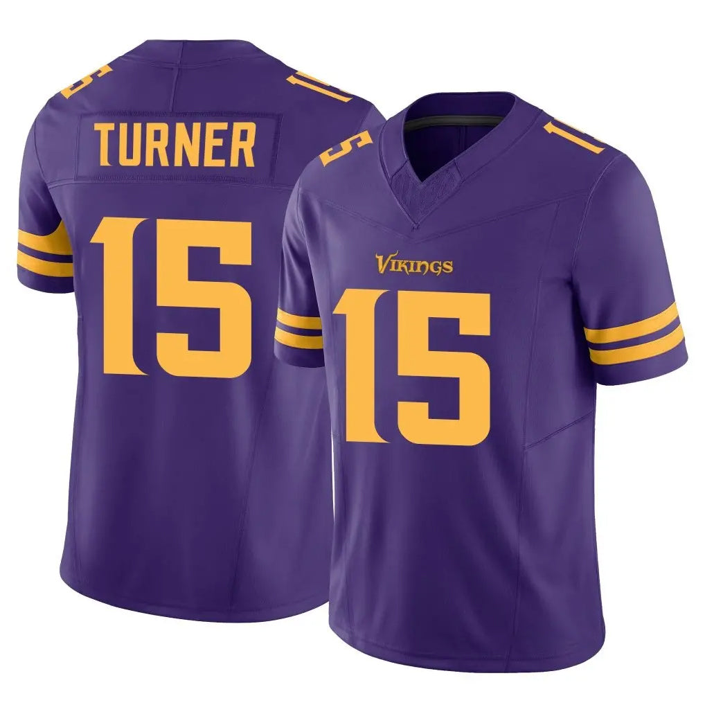 M.Vikings #15 Dallas Turner Player Purple Limited Alternate Vapor F.U.S.E. Home Game Ldoa Stitched Jerseys