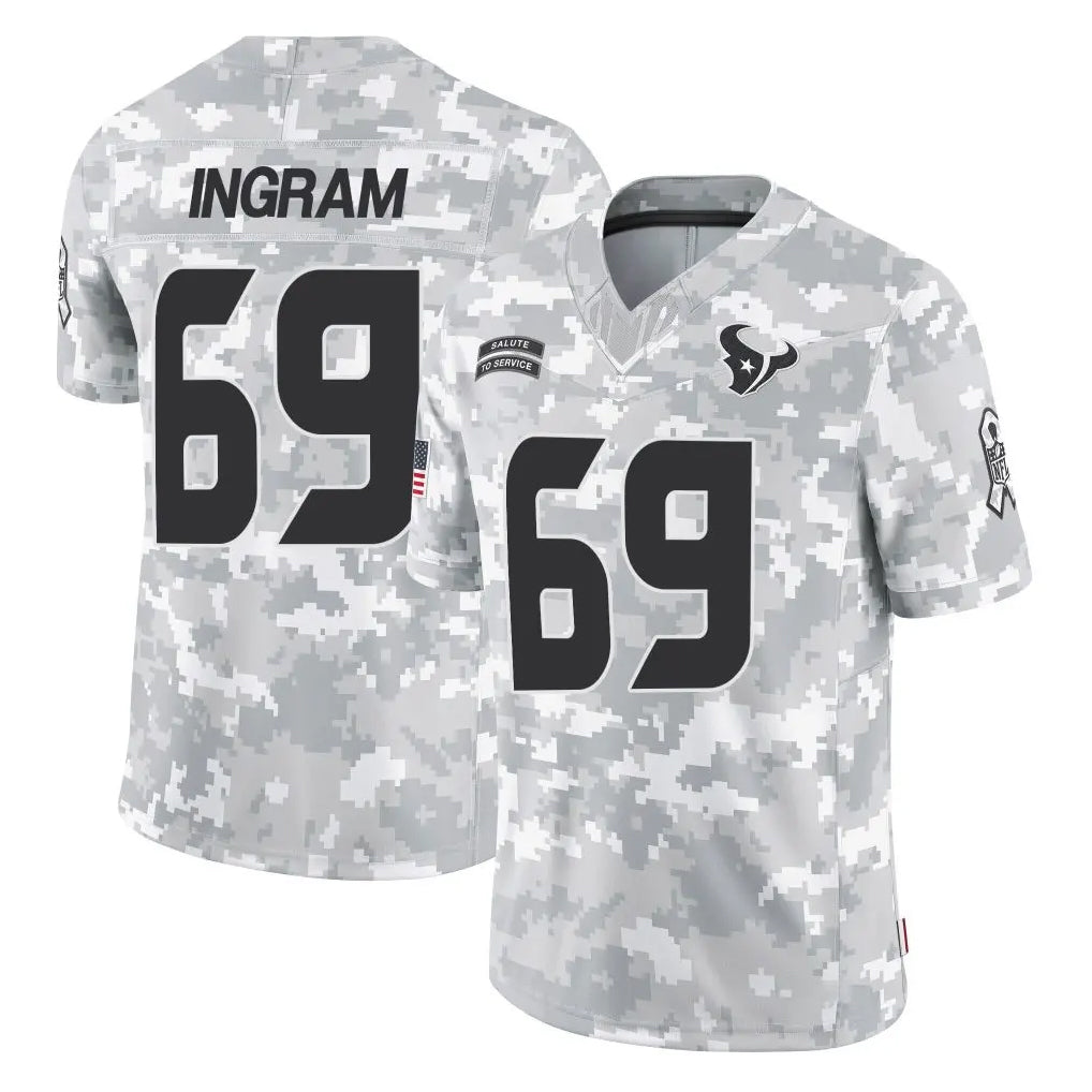H.Texans #69 Ed Ingram Player Arctic Camo Salute To Service Limited Game Ldoa Stitched Jerseys