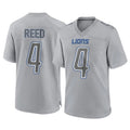 D.Lions #4 D.J. Reed Player Gray Atmosphere Fashion Home Game Ldoa Stitched Jerseys